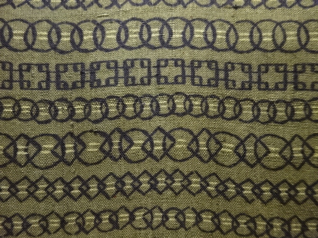JAPANESE KIMONO / ANTIQUE MENS KIMONO / SILK / SARASA / GEOMETRIC